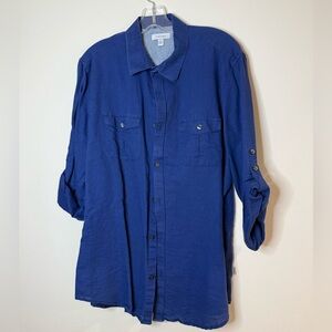 Calvin Klein Deep Blue Casual Button Down Shirt